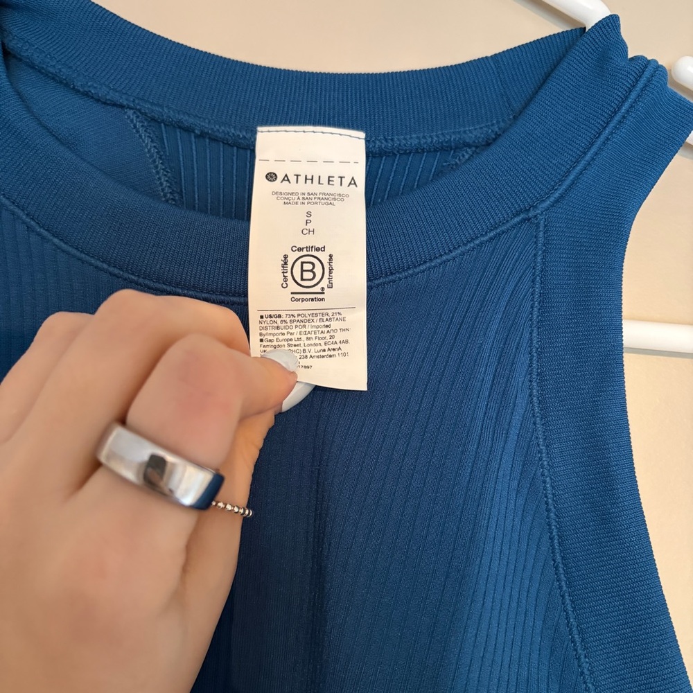 Athleta Blue Renew Seamless Racerback Tank Top - Picture 3 of 4